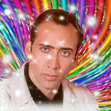 Nicolas Cage rainbow mind melt