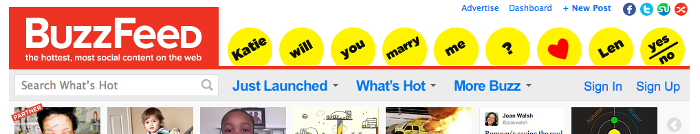 BuzzFeed dashboard